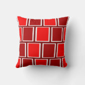 消防車の赤くモダンで幾何学的な正方形パターン クッション (裏面)