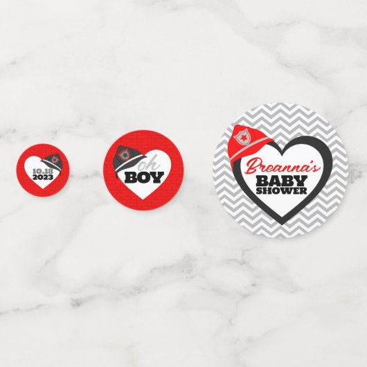 消防車の赤ちゃんシャワー紙吹雪パーティー装飾 コンフェッティ (正面)