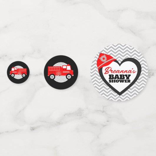 消防車の赤ちゃんシャワー紙吹雪パーティー装飾 コンフェッティ (裏面)