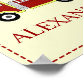 消防車の赤ちゃん男の子の部屋のぬりえアートプリント ポスター (角)