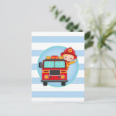 消防車の金髪少年 ポストカード (スタンド正面)