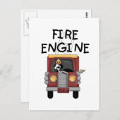 消防車のTシャツとギフト ポストカード (正面/裏面)