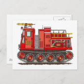 消防車はがき ポストカード (正面/裏面)