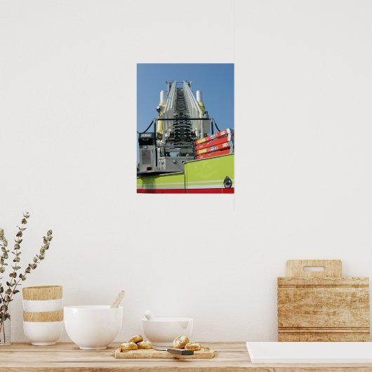 消防車はしご ポスター (キッチン)