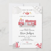 消防車はすべてのユニットにベビーシャワーを呼び出す 招待状 (正面)