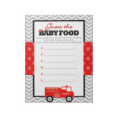 消防車はベビー食品ゲーム答えパックを推測 ノートパッド (回転)