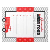 消防車はベビー食品ゲーム答えパックを推測 ノートパッド (正面)