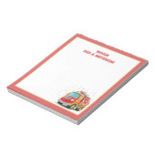 消防車をテーマにしたパーソナライズされた（ユダヤ教の）バル・ミツバー ノートパッド (回転)