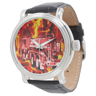消防車を消防車に乗せてストームオイルの塗装を行った 腕時計