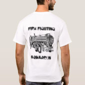 消防車を装備した消防隊 Tシャツ (裏面)