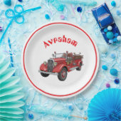 消防車アップシェリンプレート ペーパープレート (パーティー)