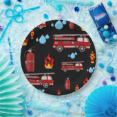 消防車キッズパーティー少年紙ナプキンス ペーパープレート (パーティー)