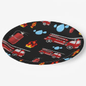 消防車キッズパーティー少年紙ナプキンス ペーパープレート (アングル)
