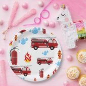 消防車キッズパーティー少年紙ナプキンス ペーパープレート (パーティー)
