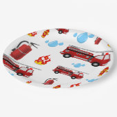 消防車キッズパーティー少年紙ナプキンス ペーパープレート (アングル)