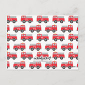 消防車クラスのバレンタイン シーズンポストカード (裏面)