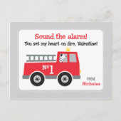 消防車クラスのバレンタイン シーズンポストカード (正面)