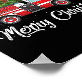 消防車クリスマスツリーおもしろい消防士ギフトメリー ポスター (角)