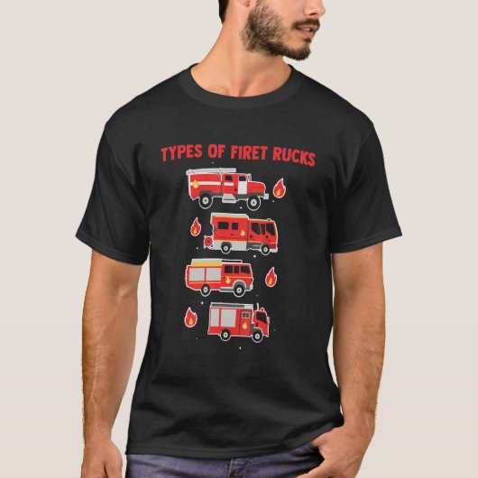 消防車サービス消防士ヒーロー Tシャツ (正面)