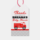 消防車シェブロン赤ちゃんシャワー賛成 ギフトタグ (正面)