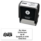 消防車シルエットアドレス セルフインキングスタンプ (インサイチュ)