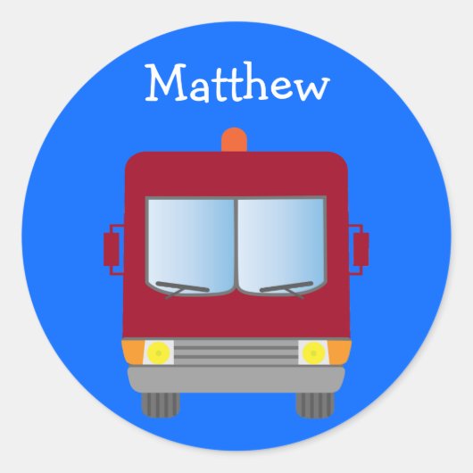 消防車シール ラウンドシール (正面)