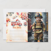 消防車タイムカプセルノートメッセージカード 招待状 (正面)