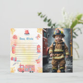 消防車タイムカプセルメモカード 招待状 (スタンド正面)