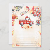 消防車タイムカプセルメモカード 招待状 (正面)