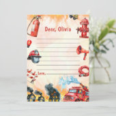 消防車タイムカプセルメモカード 招待状 (スタンド正面)