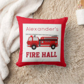 消防車テーマ名前をカスタムするオンレッド クッション (ブランケット)