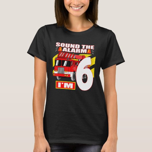 消防車テーマ6イヤルオールド誕生日 Tシャツ (正面)