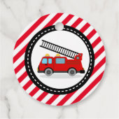 消防車トラック誕生日ベビーシャワー フェイバータグ (裏面)