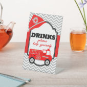 消防車ドリンクパーティー表示 台座サイン (インサイチュ)