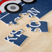 消防車ネイビーブルー水玉模様キッズ ジグソーパズル (側面)