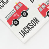 消防車パーソナライズされたの子ども用毛布 フリースブランケット (角)