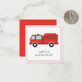 消防車パーソナライズされたギフト囲いカード ノートカード (正面/裏面インサイチュ)