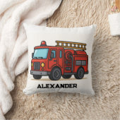 消防車パーソナライズされた名キッズ装飾用クッション クッション (ブランケット)