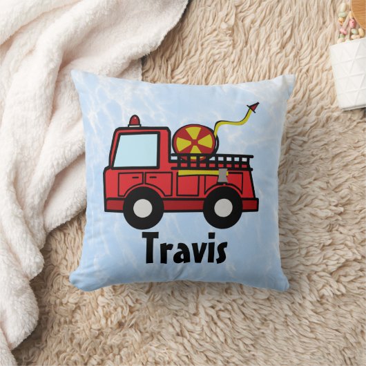 消防車パーソナライズされた装飾用クッション クッション (ブランケット)