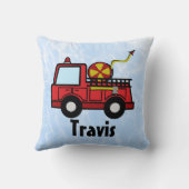 消防車パーソナライズされた装飾用クッション クッション (裏面)