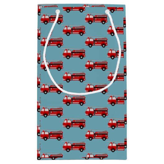 消防車パーティー誕生日抱き枕 スモールペーパーバッグ (裏面)