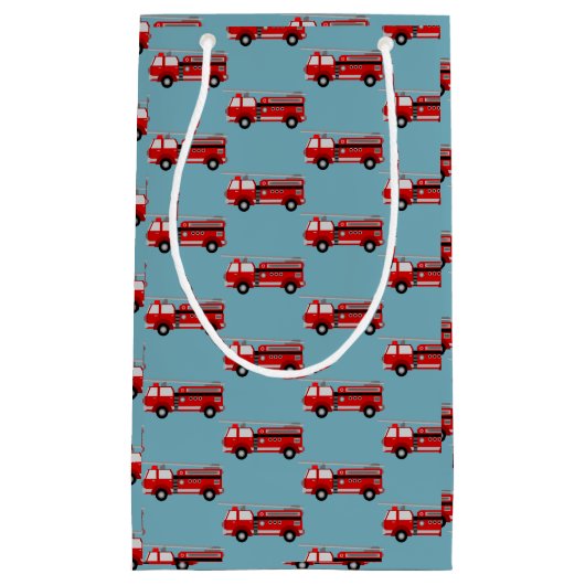 消防車パーティー誕生日抱き枕 スモールペーパーバッグ (正面)