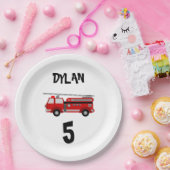 消防車パーティー誕生日 ペーパープレート (パーティー)