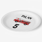 消防車パーティー誕生日 ペーパープレート (アングル)