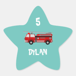 消防車パーティー誕生日 星シール