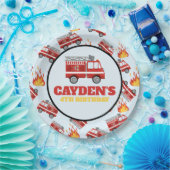 消防車ファイヤーファイターバースデーパーティー紙プレート ペーパープレート (パーティー)