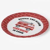 消防車ファイヤーファイターバースデーパーティー紙プレート ペーパープレート (アングル)