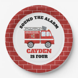 消防車ファイヤーファイターバースデーパーティー紙プレート ペーパープレート