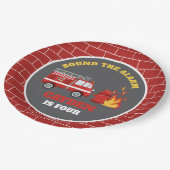 消防車ファイヤーファイターバースデーパーティー紙プレート ペーパープレート (アングル)