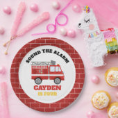 消防車ファイヤーファイターバースデーパーティー紙プレート ペーパープレート (パーティー)